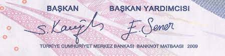 Kavcıoğlu imzalı banknot